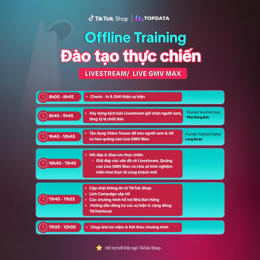 OFFLINE TRAINING – ĐÀO TẠO THỰC CHIẾN LIVESTREAM & LIVE GMV MAX count(OFFLINE TRAINING – ĐÀO TẠO THỰC CHIẾN LIVESTREAM & LIVE GMV MAX)