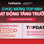 TopData TSP vinh danh Nhà Bán Hàng tăng trưởng nổi bật Quý 3/2026 – Trao tặng hơn 3.000 vouchers